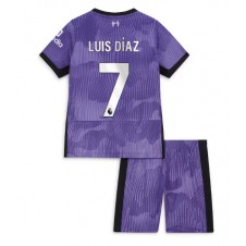 Liverpool Luis Diaz #7 Tredjedraktsett Barn 2023-24 Kortermet (+ korte bukser)